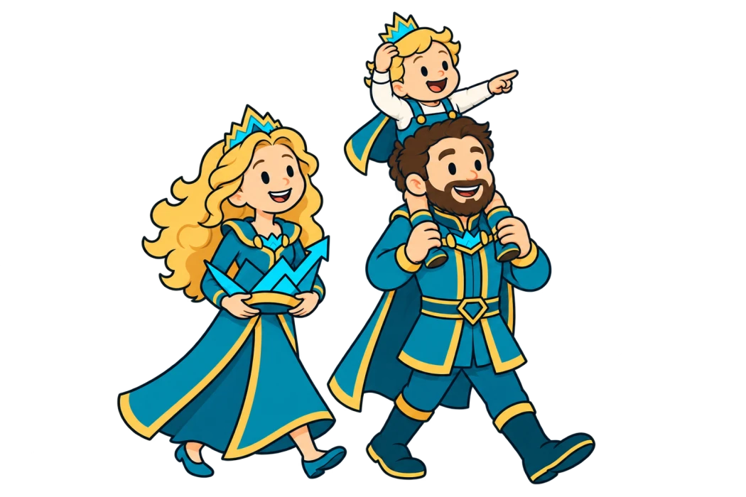Stream King, Stream Queen, and Stream Baby together